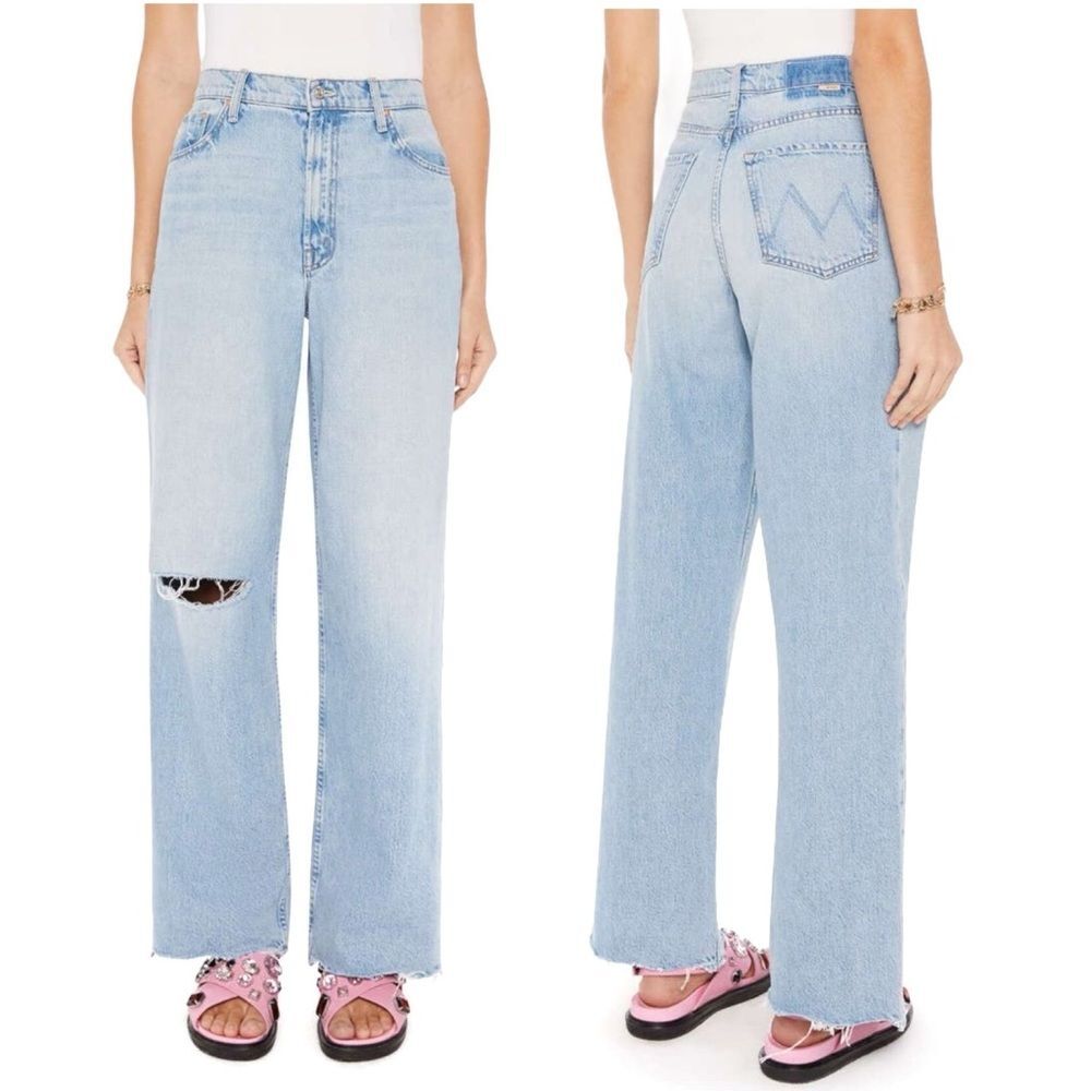 MOTHER Superior The Spinner High Waist Wide Leg Jeans in We Bounced Size 32 | 14